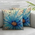 thumbnail image 3 of Nawypu  Throw Pillow Cover Decorative Square Pillowcase Blue Botanical Watercolor Dandelion Flower Abstract Paint Colorful Close Colored Cracks Depicting Cushion Case for Sofa Bedroom Car, 3 of 5