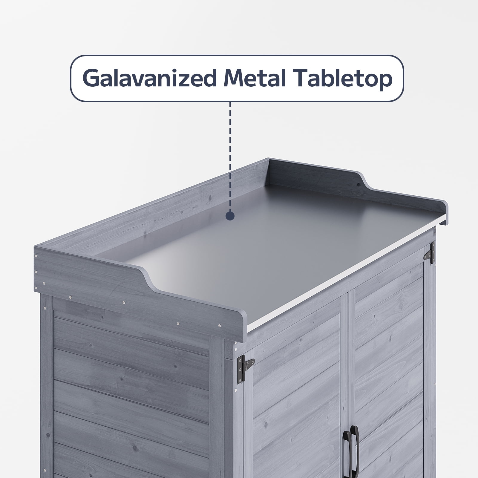 38.6"D x 18.9"W x 37.4"H (6.1 sq ft) Wood Outdoor Patio Potting Bench with Adjustable Shelves - Gray