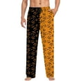 thumbnail image 6 of SJLDQY Mens Halloween Pajamas Pants Wide Leg Pjs Trousers for Men Hallowmas Pumpkin Ghost Elastic Waist Homewear Loungewear With Pocket, 6 of 6