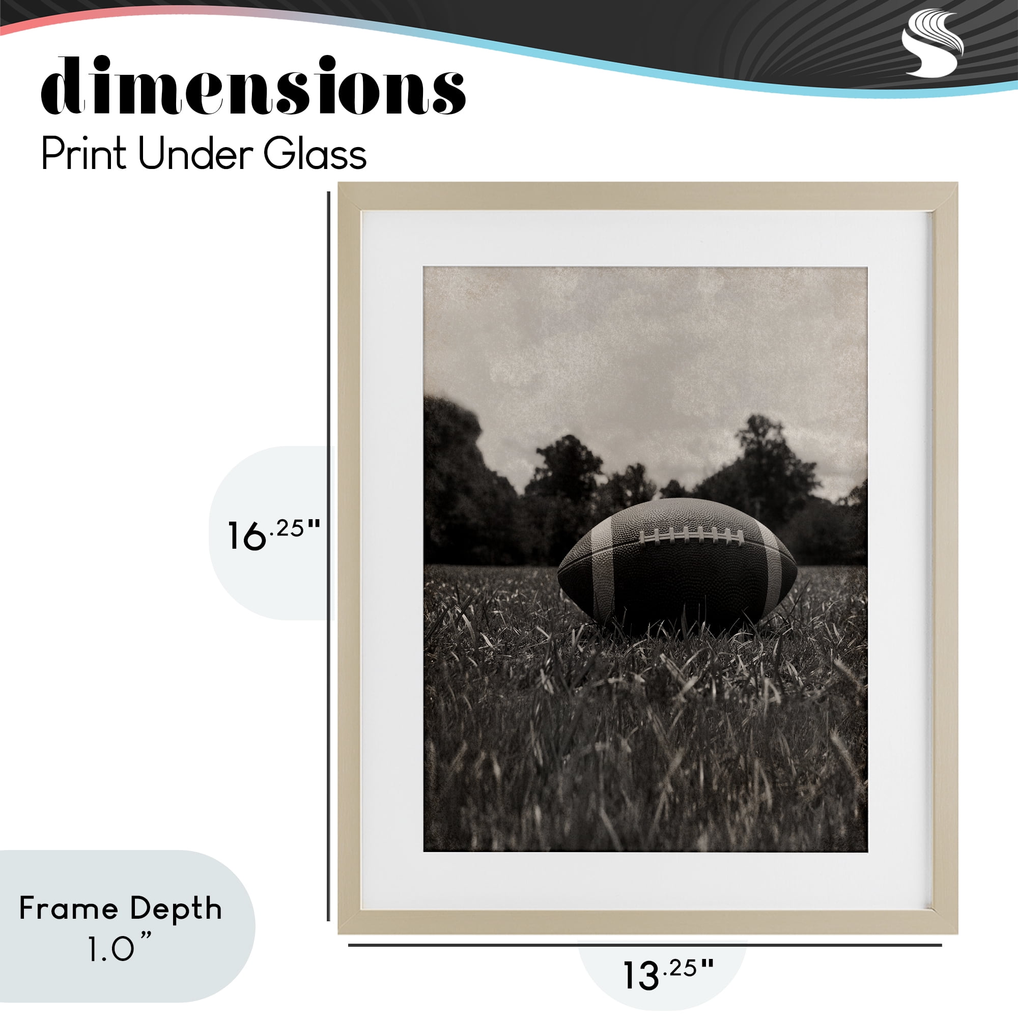Stupell Industries Vintage Sports Football Birch Framed Print Under Glass, design by Marcus Prime