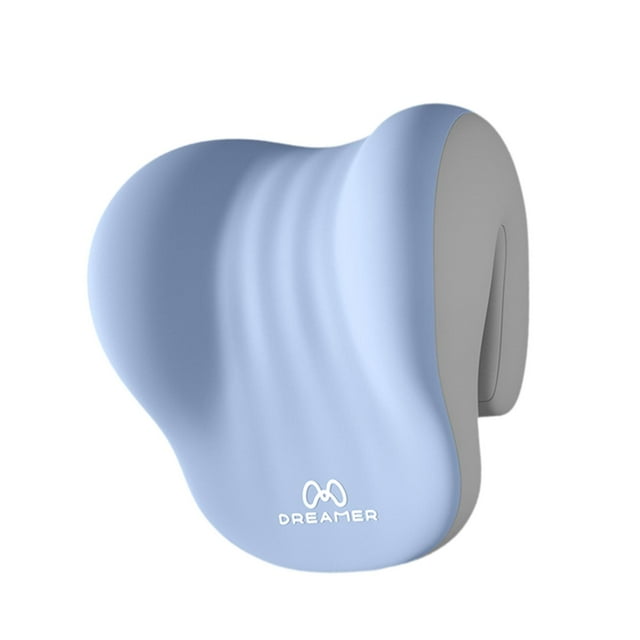 jifeng Memory Foam Headrest Multifunctional Desk Chair Neck Support Travel for Sofa Blue Gray