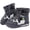 black, variant on Yunkctuk Girls and Boys Boots, Children Sparkling Snow Boots, Waterproof Winter Shoes for Children, Durable and Non Slip Outdoor Ankle Boots(Little/Big Kids)