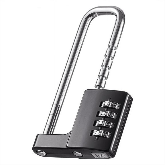 Cabinet Lock,Combination Padlock,Stainless Steel Gym Locker Lock Code Long Adjustable Shackle for School,Gym Black