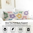 thumbnail image 3 of White Daisy Print Body Pillow Cover 20x54 - Soft Full-Length Pillowcase with Zipper - Rustic Daisy and Wildflowers - Machine Washable & Durable, 3 of 5