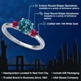 thumbnail image 2 of Gem Stone King 14K White Gold London Blue Topaz and Red Created Ruby Engagement Ring for Women | 1.61 Cttw | Round 6.5MM | Gemstone November Birthstone | Size 8, 2 of 6