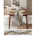 thumbnail image 3 of Marble Grey Gold Table Runner-Cotton Linen- 90 Inch Holiday Dresser Scarves, Abstract Modern Gradient Vintage Art Tablerunner for Kitchen Coffee/Dining Bedroom Living Room Dinner Scarf Décor 13x90, 3 of 9