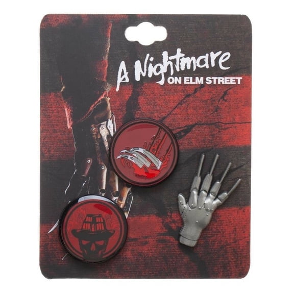 A Nightmare On Elm Street Enamel Metal Logo Pin Set of 3 Pins