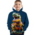 thumbnail image 5 of Ropa para niños, sudadera con capucha de manga larga con estampado de dinosaurio rugiente para niños, sudadera de otoño e invierno, ropa de casa para niños, 5 of 5