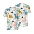 thumbnail image 3 of Daiia Cute Dinosaurs Mens Baseball Jersey Button Down Shirts Short Sleeve Sports Uniforms-Large, 3 of 9