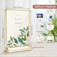 thumbnail image 2 of Vensio -6 Pack Vertical Acrylic Sign Holders 4x6 Inch with Gold Border, Elegant Table Number Stands for Weddings and Banquets, Clear Menu and Flyer Display Frames, 2 of 9