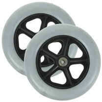 ibasenice 2Pcs Wheelchair Front Wheels Replacement Heavy Duty Iron and Rubber Grey Wheel with Axle Included