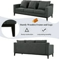 thumbnail image 4 of FFH 3-Seater Fabric Lounge Sofa with 3 Pillows & Deep Seat, Modern Comfy Upholstered Couch with Wood Legs, 80.5"*34"*34", 4 of 8