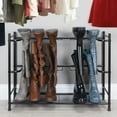 mDesign Metal Boot Storage and Organizer Rack, Holds 6 Pairs - Black ...