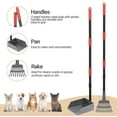 thumbnail image 2 of Dog Poop Tray and Rake Set, Dog Pooper Scooper with Long Adjustable Sectional Stainless Handles, 2 Pieces, 2 of 8