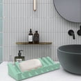 thumbnail image 3 of Jabonero de silicona autodrenante con orificios de drenaje, bandeja de jabón de baño con diseño de piano montada en la pared, 7.99x2.75x1.57 pulgadas, protector de jabón antideslizante para ducha, 3 of 4