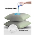 thumbnail image 4 of Pack of 2 Outdoor Pillow Covers, Ombre Abstract Gradient Light Green and Gray Waterproof Square Throw Pillowcase Cushion Decorative Pillow Covers for Couch Patio Tent, 16x16 in, 4 of 6