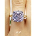 thumbnail image 4 of 10mm Purple Crushed Ice Radiant Cut, 6-Prong Solitaire Statement Ring, 5A Quality Cubic Zirconia, Sterling Silver, 4 of 5