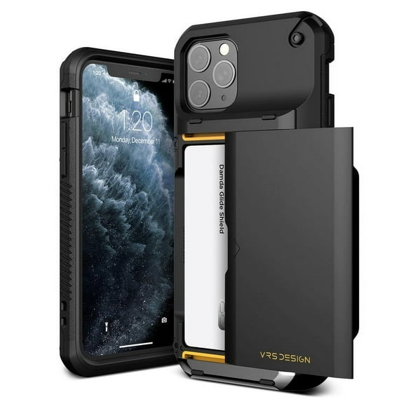 VRS Design Phone Case for iPhone 11 Pro, [Damda Glide Pro] Premium Sturdy Wallet Case with Card Holder (Black)