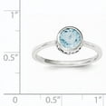 thumbnail image 3 of Sterling Silver Rhodium-plated Polished Blue Topaz Round Ring, 3 of 3