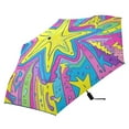 thumbnail image 5 of Brightly Colored Star Folding Umbrella UV50+ Waterproof Sun Protection Auto Open Close Compact Fiberglass Frame, 5 of 8