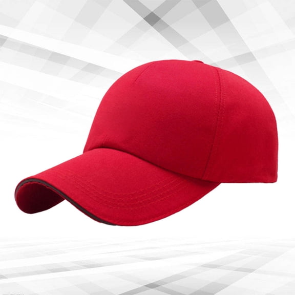 LOLIPPYY 1Pc Red Baseball Cap Classic Stylish Sports Sun Hat Comfortable Peaked Outdoor All Match