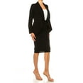 thumbnail image 2 of Moa Collection Women's Chic 2-Piece Suit Set - Open Front Blazer and Matching Pencil Skirt, 2 of 5