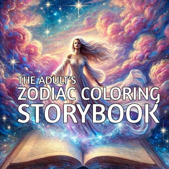 The Adult's Zodiac Coloring Storybook: Explore the Mythic World of the Zodiac, One Colorful Page at a Time, (Paperback)