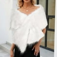 thumbnail image 2 of XMMSWDLA 1920s Bride Wedding Fur Shawls and Wraps Winter Bridal Faux Fox Fur Stoles and Scarfs for Women and Bridesmaids White Womens Scarves, 2 of 5