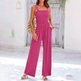 thumbnail image 2 of BLVB Summer Sleeveless Jumpsuits for Women Smock Square Neck Loose Wide Leg Rompers Fashion Beach Lounge Outfits, 2 of 7