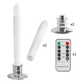 thumbnail image 2 of 2 Pack LED Window Candles Flameless Taper Candles with Remote and Timer,White Base Holiday Wedding Party Decorations, 2 of 7