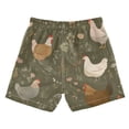 thumbnail image 2 of Kids' Beach Pants Comfortable Swim Trunks Chickens with Wildflowers and Grasses Shorts for Pool Vacation and Lounge Wear Small, 2 of 8