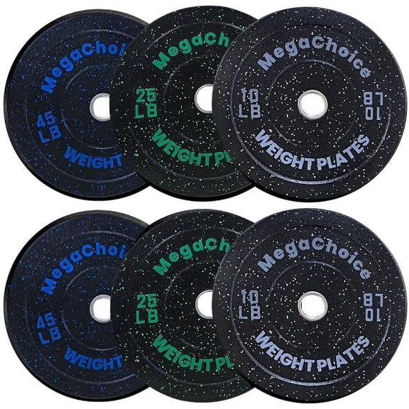 COZONY 2-Inch Bumper Plates High Bounce Set 160LB,Weight Plates for Home Gym and Strength Training,Black