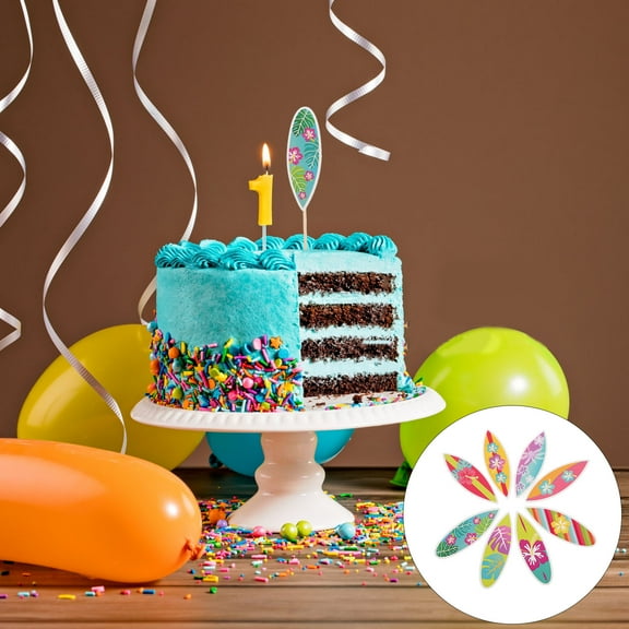 Pretyzoom Tropical Luau Cake Toppers Assorted Colors Surfboard Shaped Food Safe