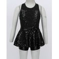 thumbnail image 3 of Miaeowve Kids Girls Ballet Dance Outfits Shiny Sequins Bowknot Cutout Back Gymnastic Leotard Dress Jazz Latin Dancewear Black 6, 3 of 7