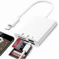thumbnail image 1 of 3-in-1 Micro SD Card Reader Adapter for iOS Devices, Portable Memory Card Reader for Simultaneous Data Transfer, 1 of 5