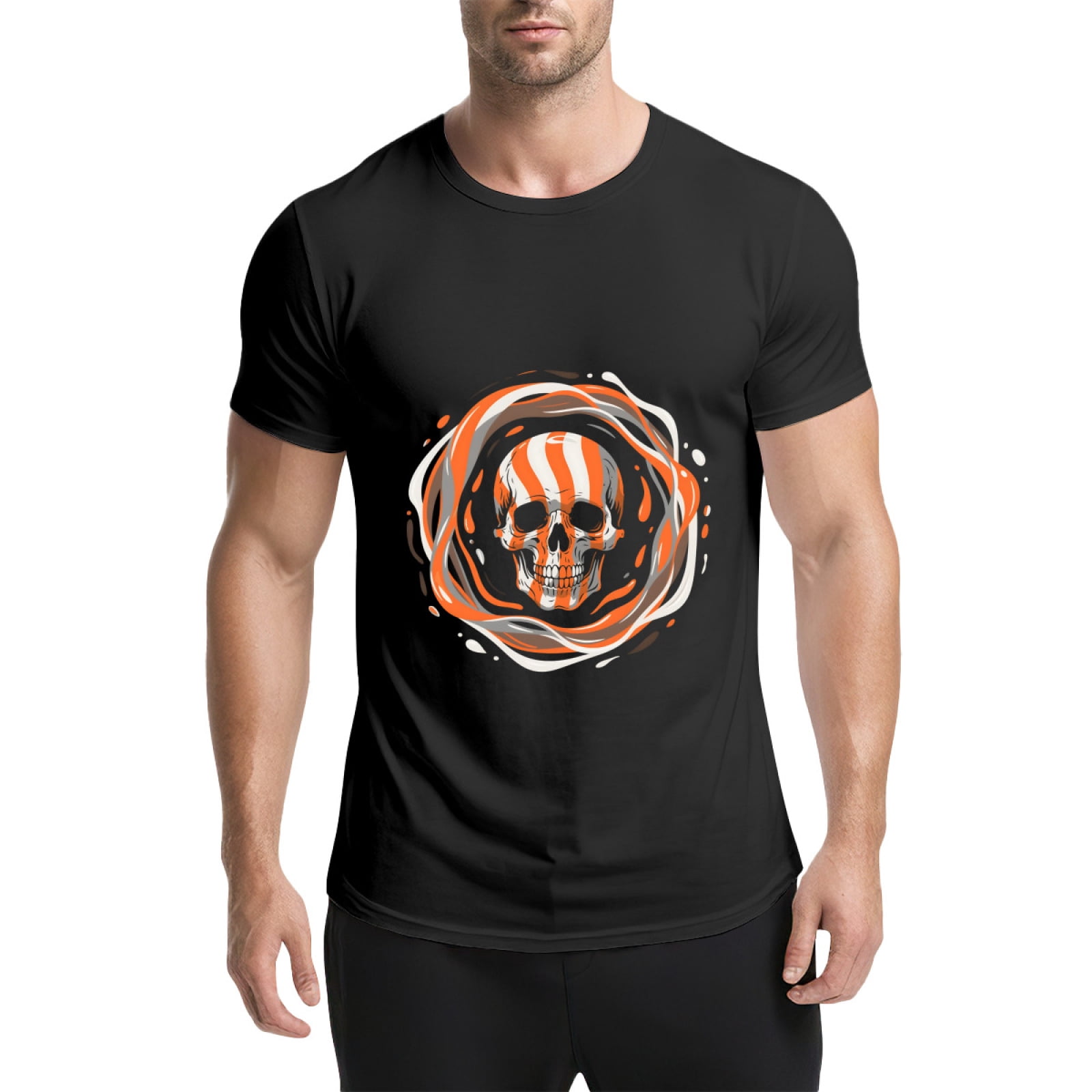 Black T Shirts for Men, Urban Legend, City Skyline Print 1 Mens 