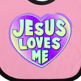 thumbnail image 4 of Inktastic Jesus Loves Me Boys or Girls Baby Bib, 4 of 4