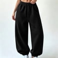 thumbnail image 7 of Luvrsol Womens Sweatpants Oversized Drawstring Jogger Sweatpants High Waist Loose Solid Casual Jogger Pants, Black S, 7 of 7