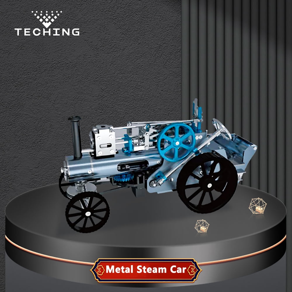 Metal Assembly Single Cylinder Electric Steam Car Model Kit Toy for Adult Kids