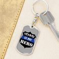 thumbnail image 6 of Police Mom Is My Hero Badge Stainless Steel or 18k Gold Premium Swivel Dog Tag Keychain, 6 of 10