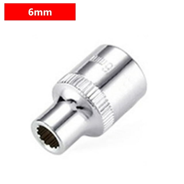 12 Point Mirror Short Socket Head 3/8inch Drive for Torx Bit Ratchet Wrench Adapter 6mm