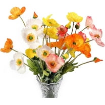 LQQBOX Artificial Poppy Flowers, 8 Pcs Faux Poppies with Stems for Floral Arrangements - Wedding, Home, Office, Party Table Centerpiece Decor