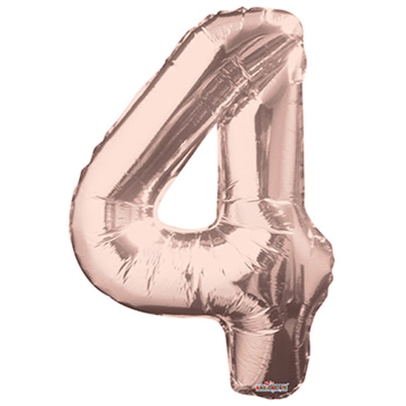Rose Gold 4 4th 34" Number Mylar Foil Balloon