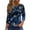 Dark Blue #187, variant on HaHaHappy Merry Christmas Shirts Womens Plus Size Funny 3/4 Sleeve T-Shirts Christmas Snowflake Print Dressy Tunic Tops Crew Neck Ugly Three Quarter Length Blouses Vintage Pullover Red L