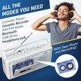 thumbnail image 3 of Reproductor de casetes KLIM portátil tipo boombox con Bluetooth, USB y AM/FM, 3 of 8