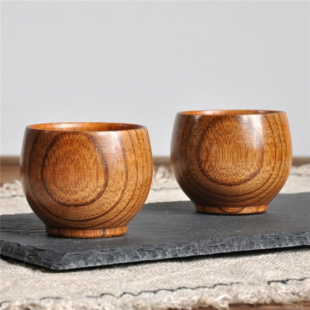 

RKSTN Cups 2PC Wooden Cup Coffee Tea Beer Juice Milk Water Mug Natural Personalized Gifts Lightning Deals of Today - Summer Savings Clearance on Clearance