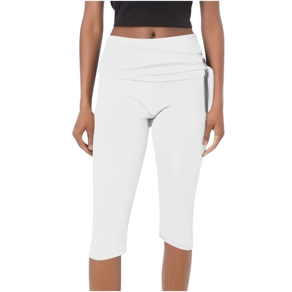 LYEAA Womens Tapered Pants Summer Stretch Loose Capri Pants Breathable Solid Color Trendy Casual Trousers