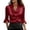 Wine_BG07, variant on Womens Elegant Cowl Neck Satin Blouses Business Casual 3/4 Bell Sleeve Shirts Ruched Dressy Tops Work Office Clothes Wine 2XL