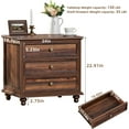 thumbnail image 2 of Brezey 24" Wide Farmhouse Night Stand,Large End Table with 3 Drawers & Metal Handle,Dresser for Bedroom, Wood Bed Side Table Chest of Drawers Cabinet, Retro Brown Nightstand for Living Room,Closet, 2 of 16
