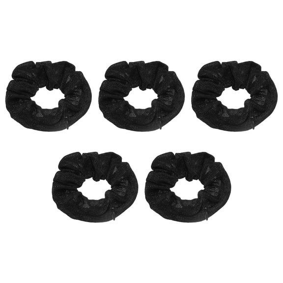 Uxcell 5pcs Velvet Scrunchie with Pocket Zipper (2 Inch) - Bling Elastic Bands Hair Ties Girls Women Hidden Compartment Pockets, for Ponytail Holder Travel Coins Keys, Black